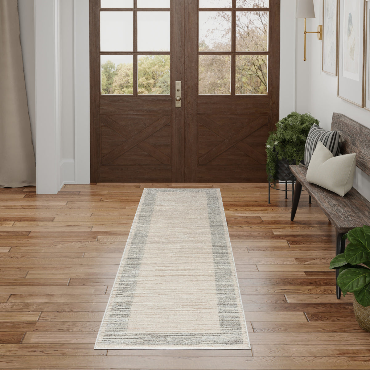 Andes AND05 Ivory Grey Rug - room scene