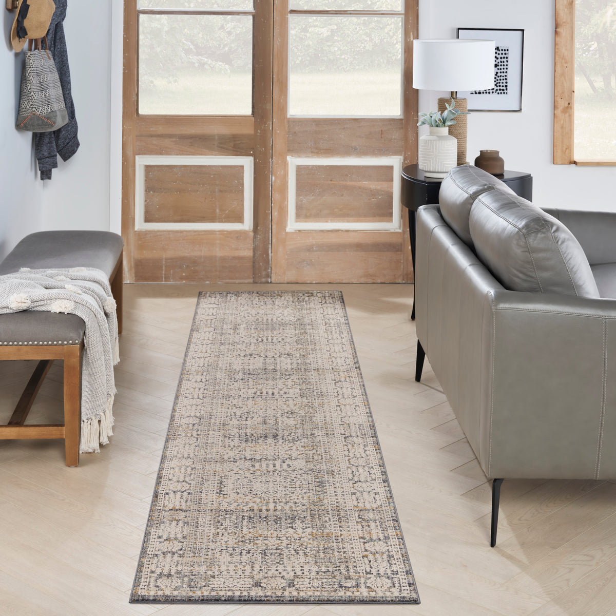 Lynx LNX05 Ivory Slate Rug - room scene