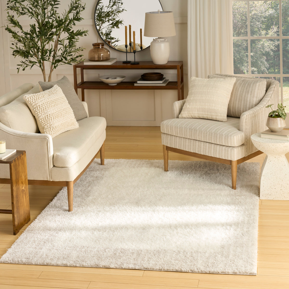 Pacific Shag PCS02 Ivory Beige Rug - room scene