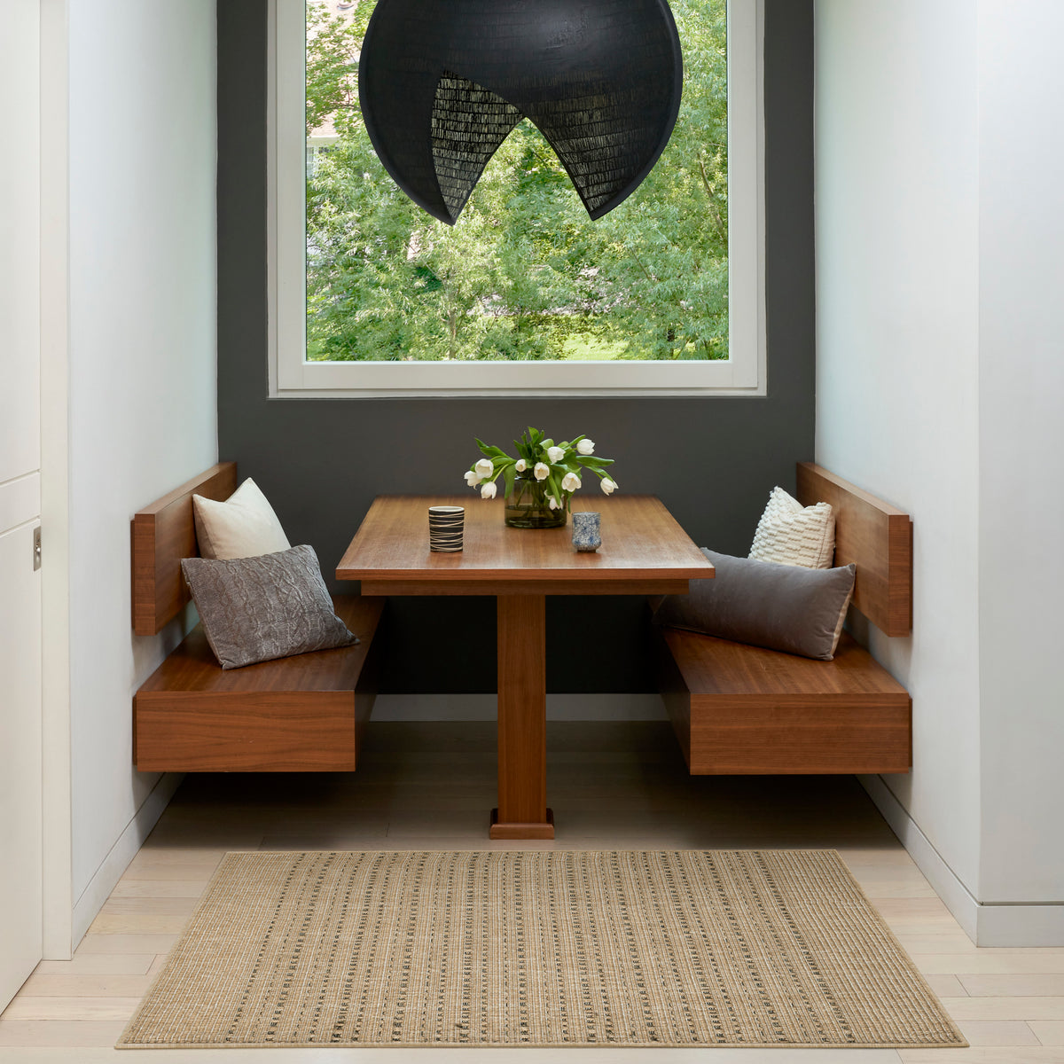 Tulum TLM01 Taupe Rug - room scene
