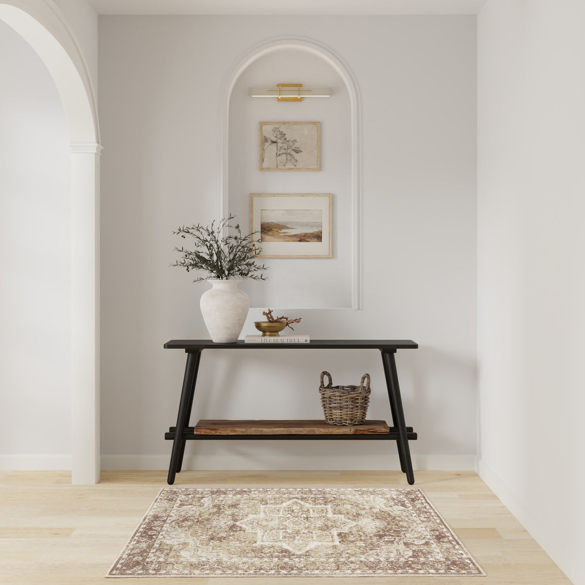 Astra Machine Washable ASW12 Rust Rug - room scene