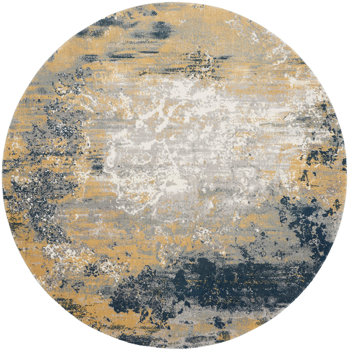 Twilight TWI22 Navy Gold Rug - Round