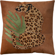Natural Leather Hide S9020 Multicolor 20" x 20" Throw Pillows
