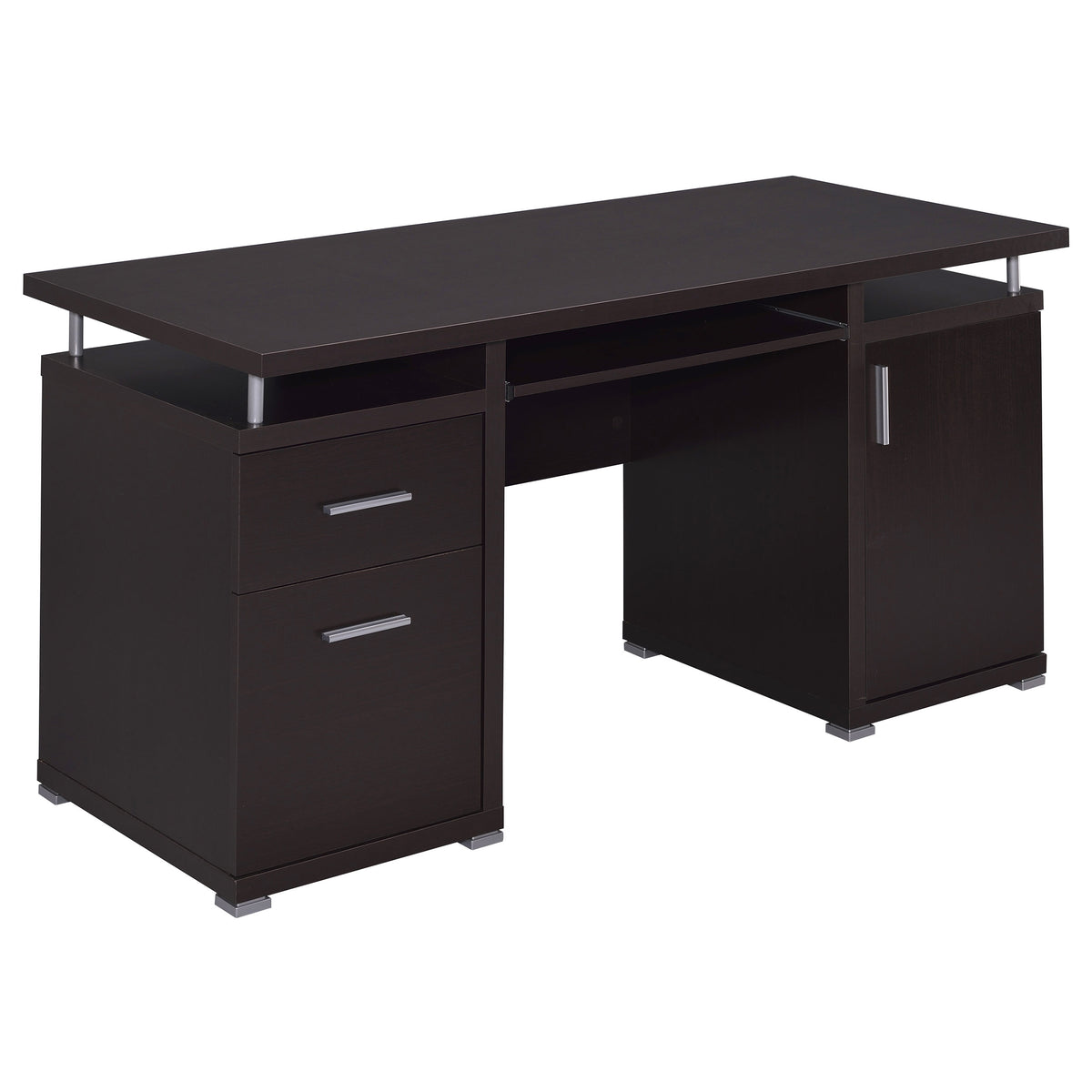 Tracy 55-inch 2-drawer Office Computer Desk - Cappuccino
