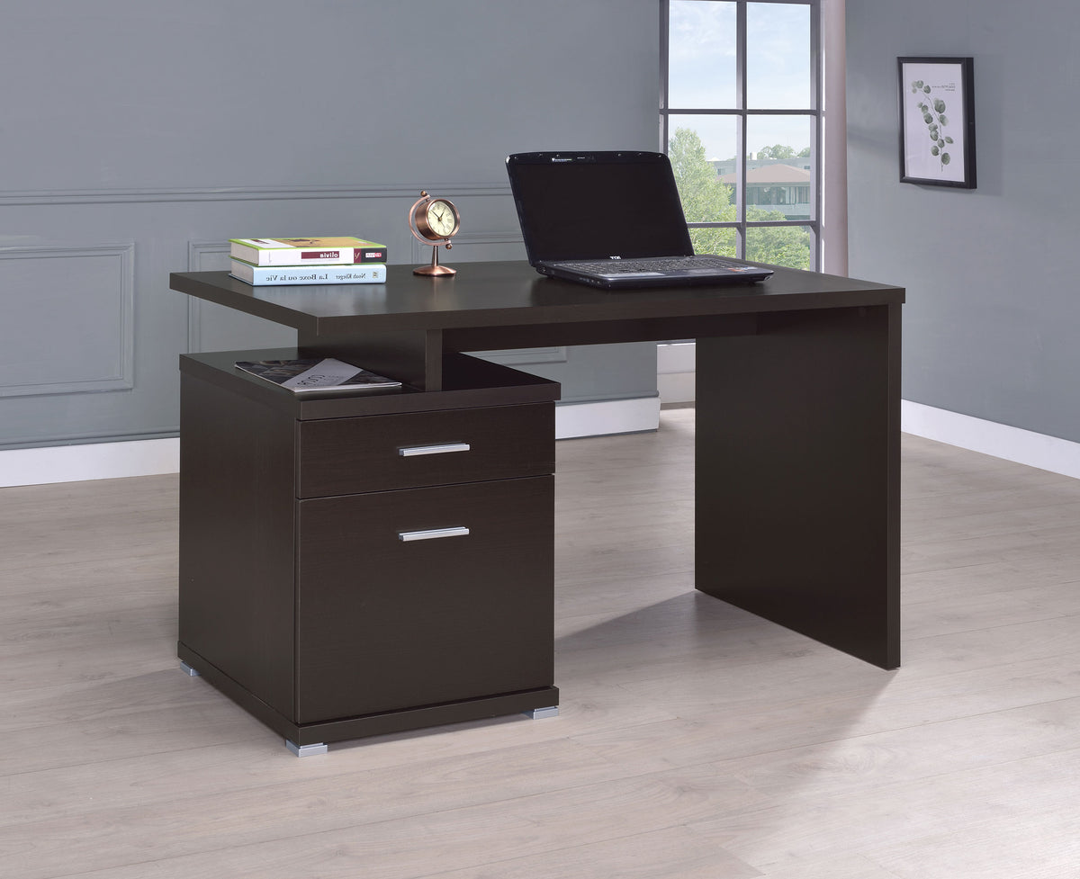 Irving 47-inch 2-drawer Office Computer Desk - Cappuccino