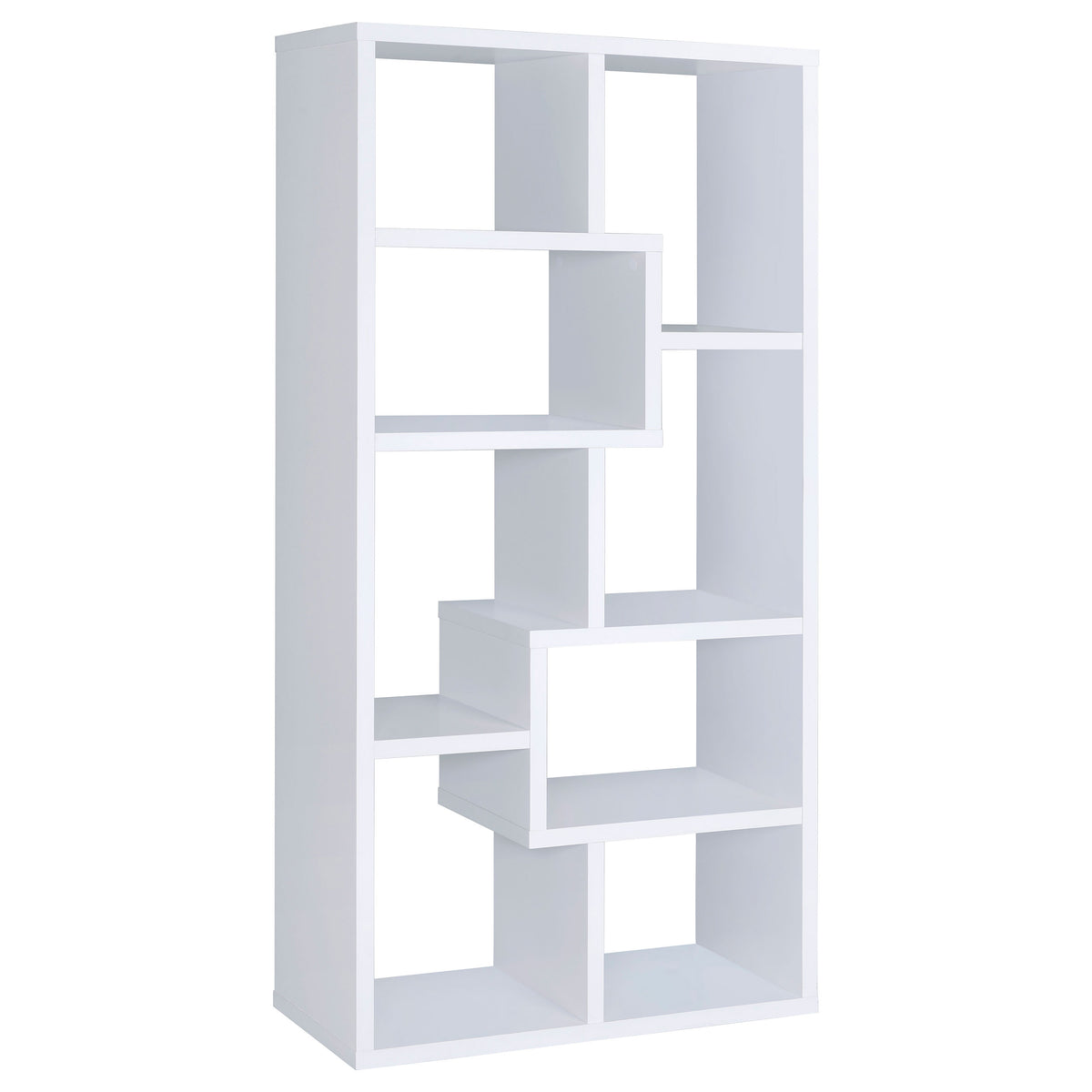 Theo 71-inch 6-shelf Bookshelf - White
