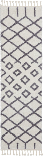 Moroccan Shag MRS01 White Rug - Runner