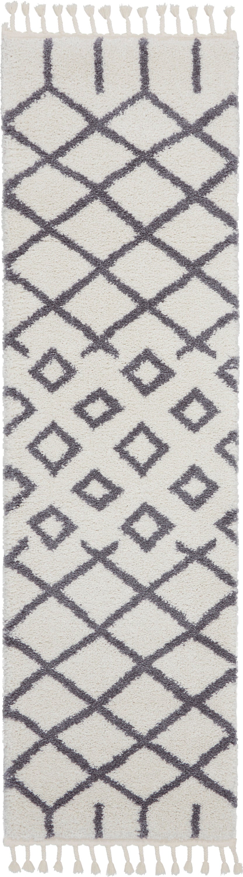 Moroccan Shag MRS01 White Rug - Runner