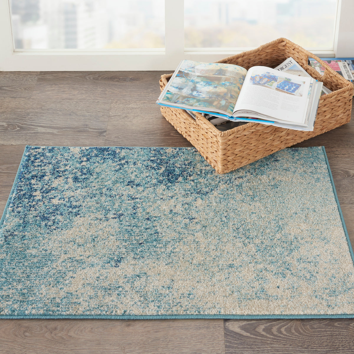 Passion PSN10 Navy Light Blue Rug - room scene