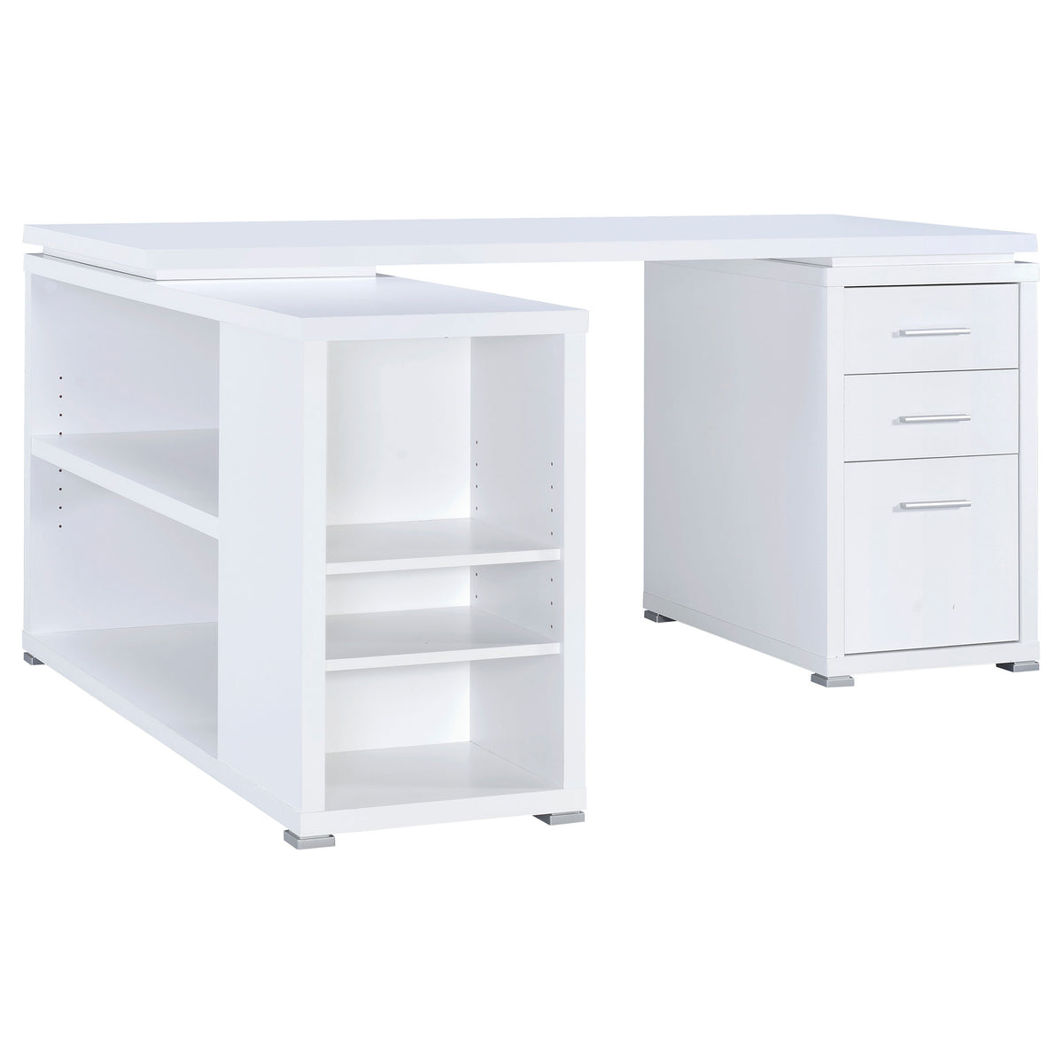 Yvette 60-inch 3-drawer L-Shape Computer Desk - White