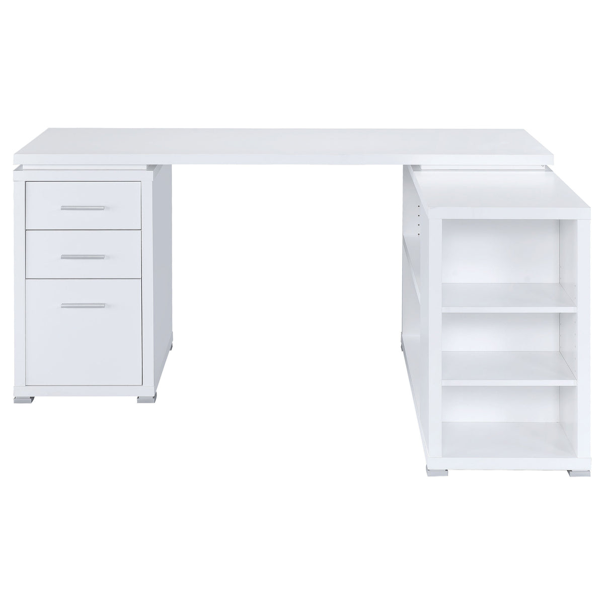 Yvette 60-inch 3-drawer L-Shape Computer Desk - White