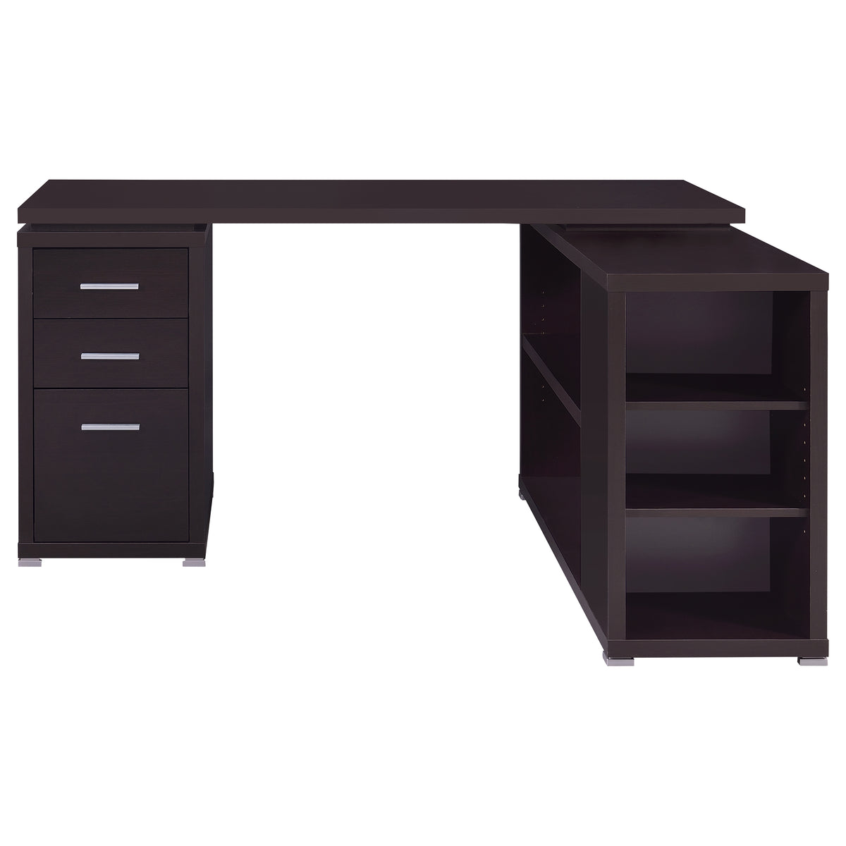 Yvette 60-inch 3-drawer L-Shape Computer Desk - Cappuccino