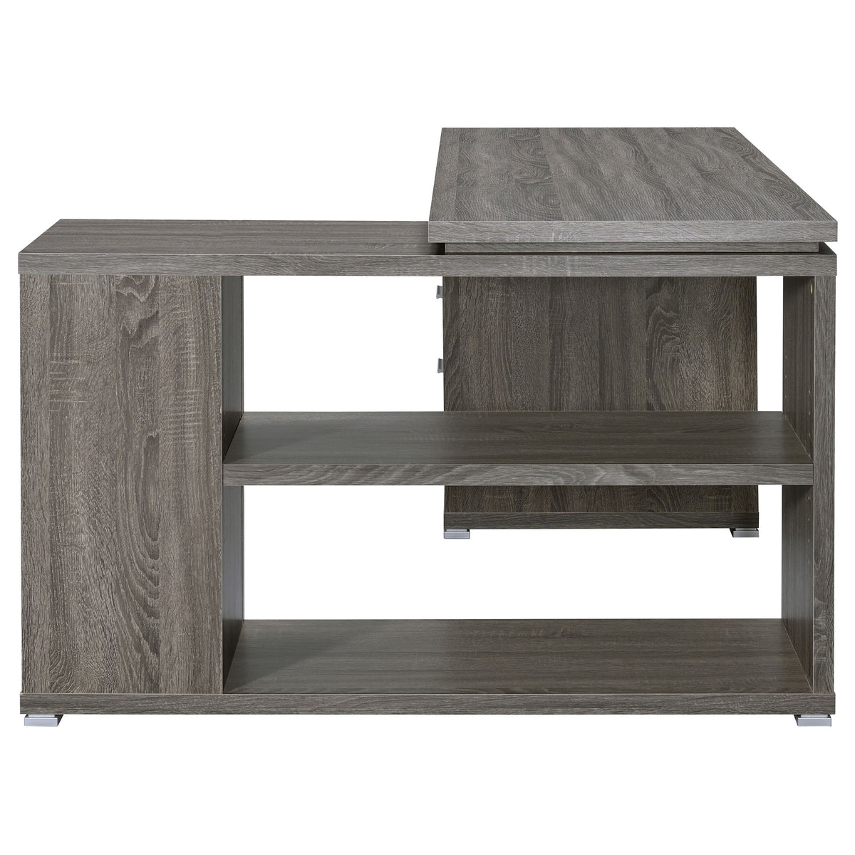 Yvette 60-inch 3-drawer L-Shape Computer Desk - Weathered Grey