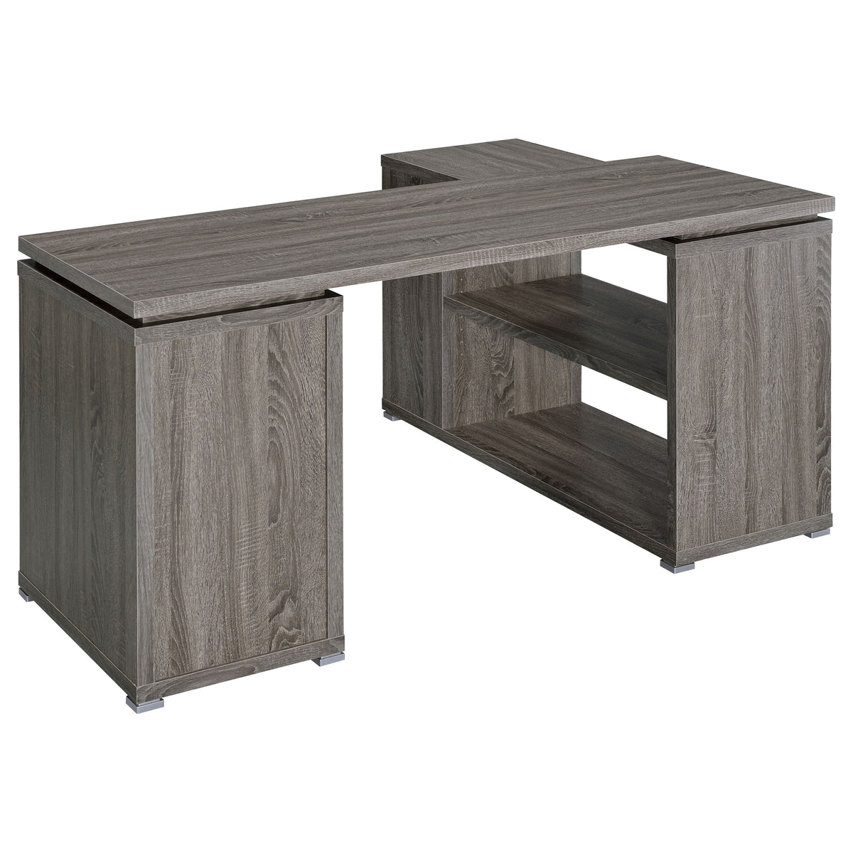 Yvette 60-inch 3-drawer L-Shape Computer Desk - Weathered Grey