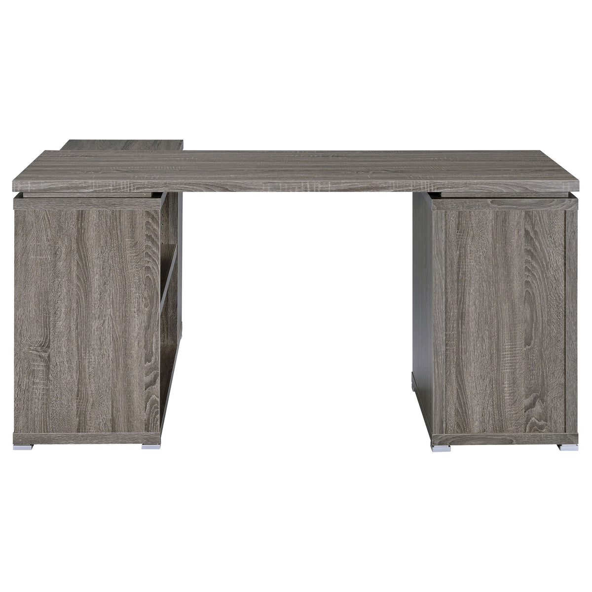 Yvette 60-inch 3-drawer L-Shape Computer Desk - Weathered Grey