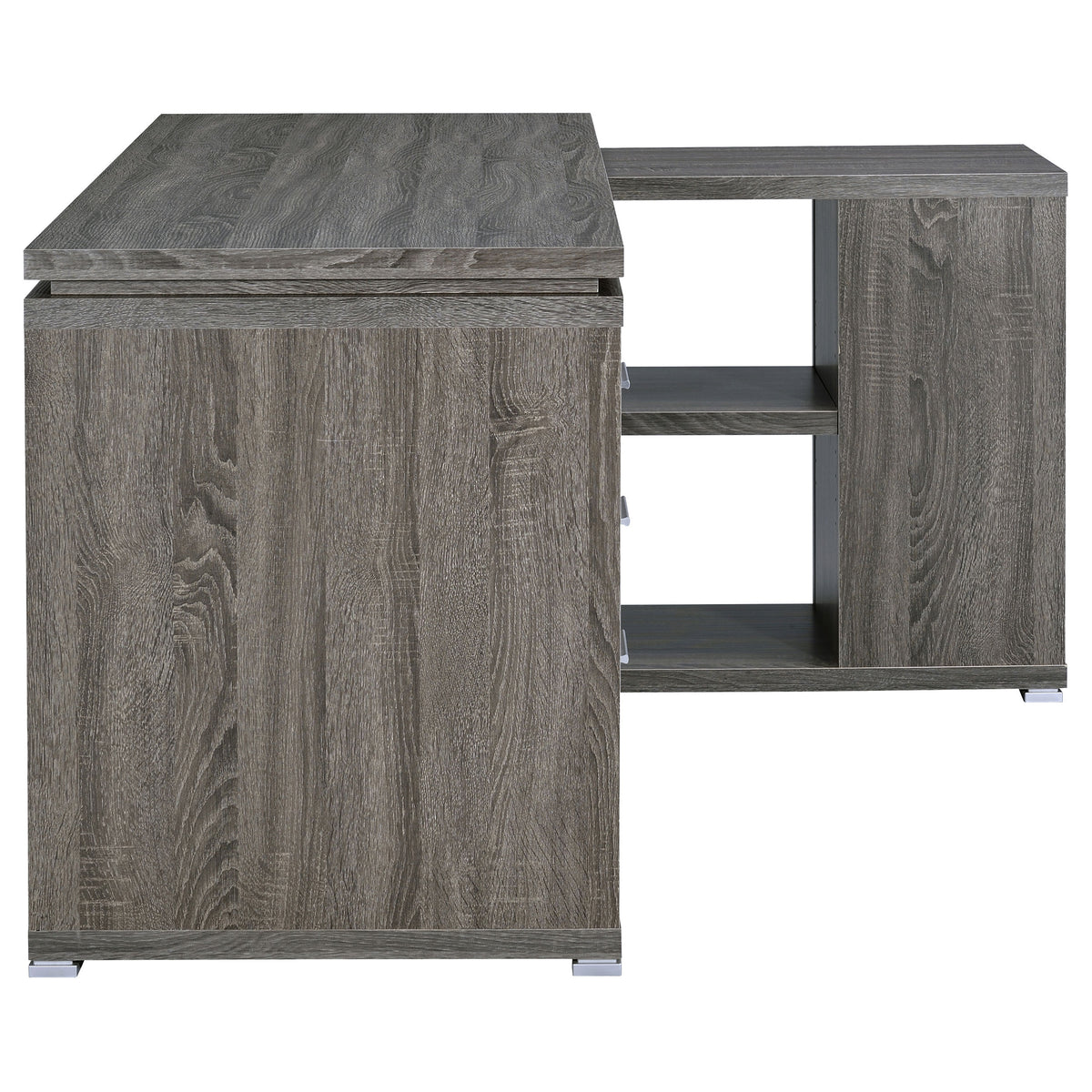 Yvette 60-inch 3-drawer L-Shape Computer Desk - Weathered Grey