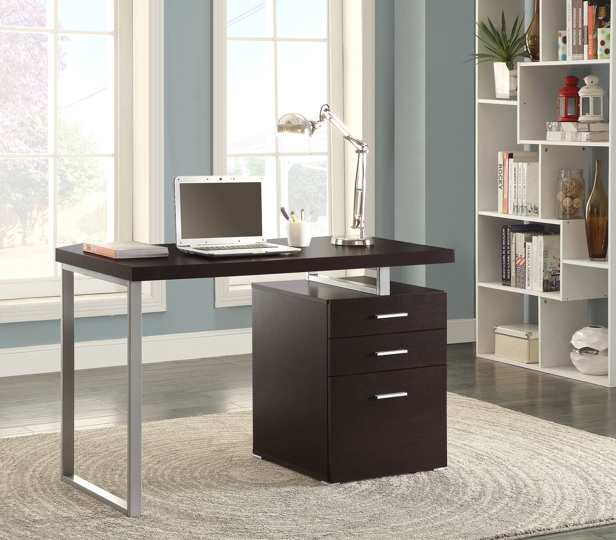 Brennan 47-inch 3-drawer Office Computer Desk - Cappuccino