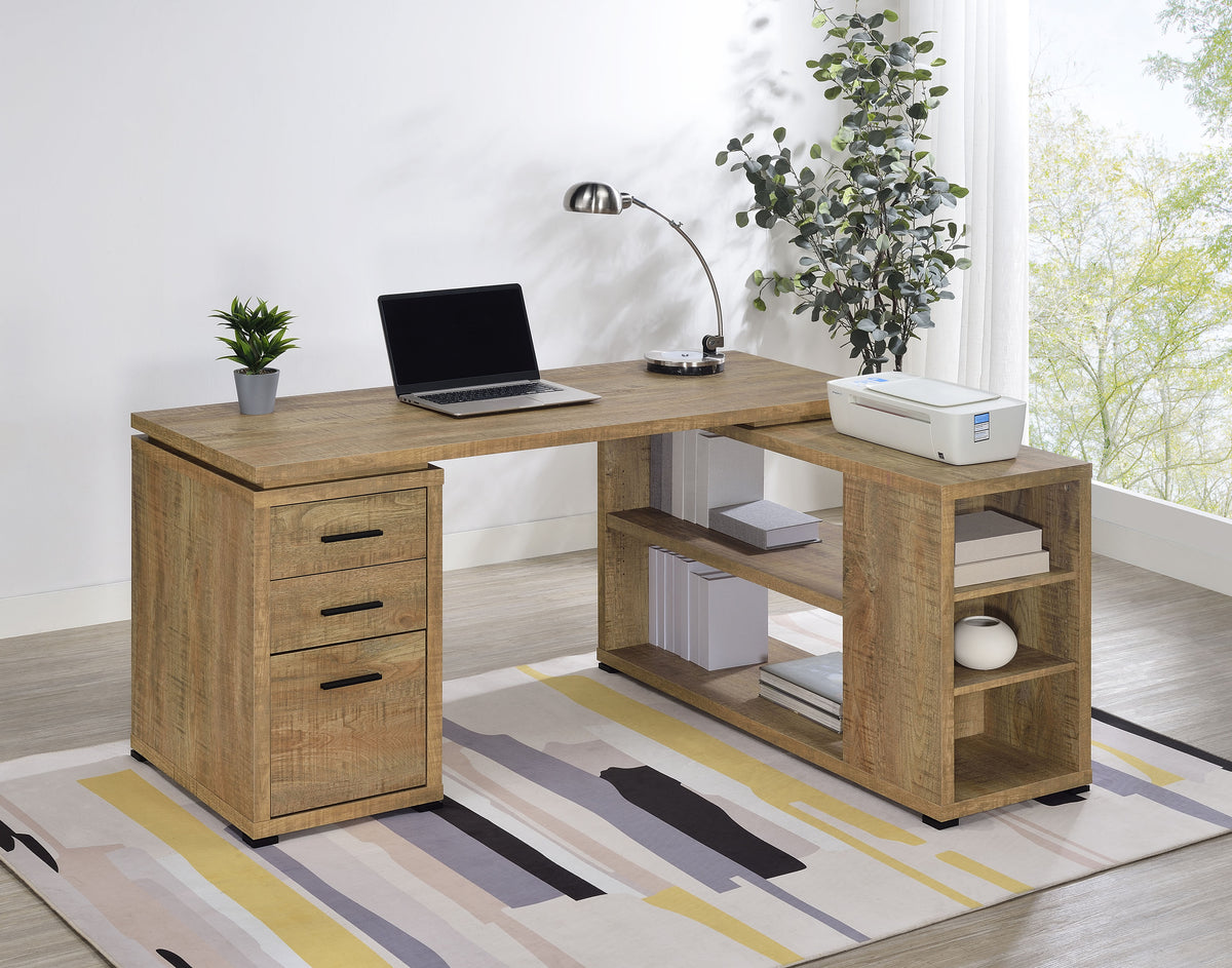 Yvette 60-inch 3-drawer L-Shape Computer Desk - Mango