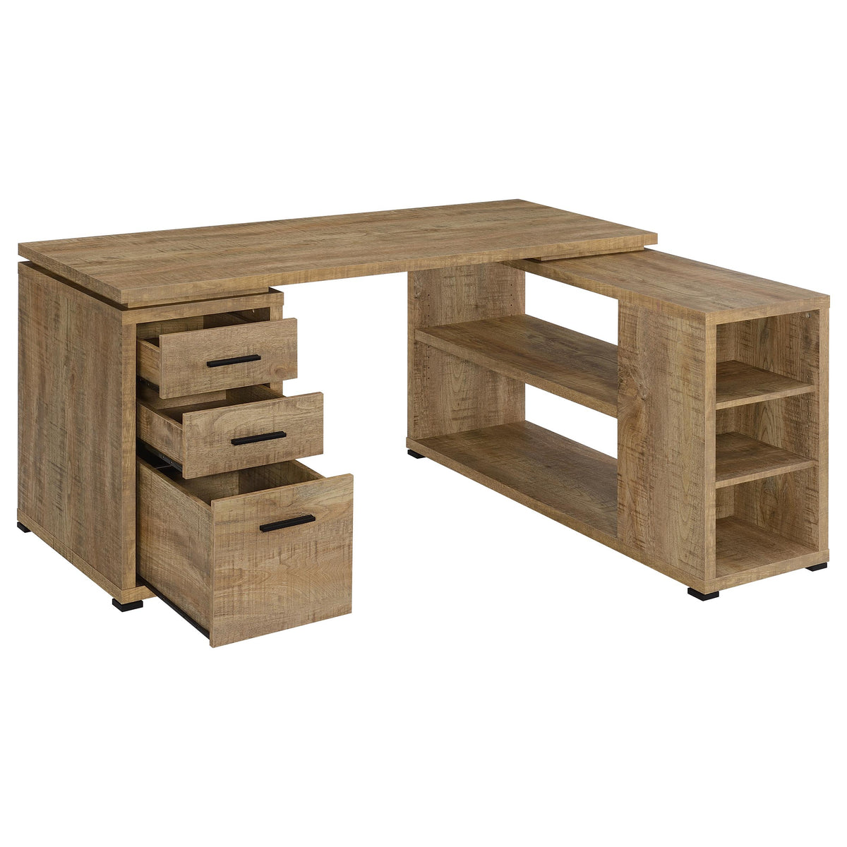 Yvette 60-inch 3-drawer L-Shape Computer Desk - Mango