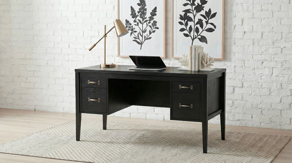 Graham 4-Drawer Lift-Top Computer Desk - Black