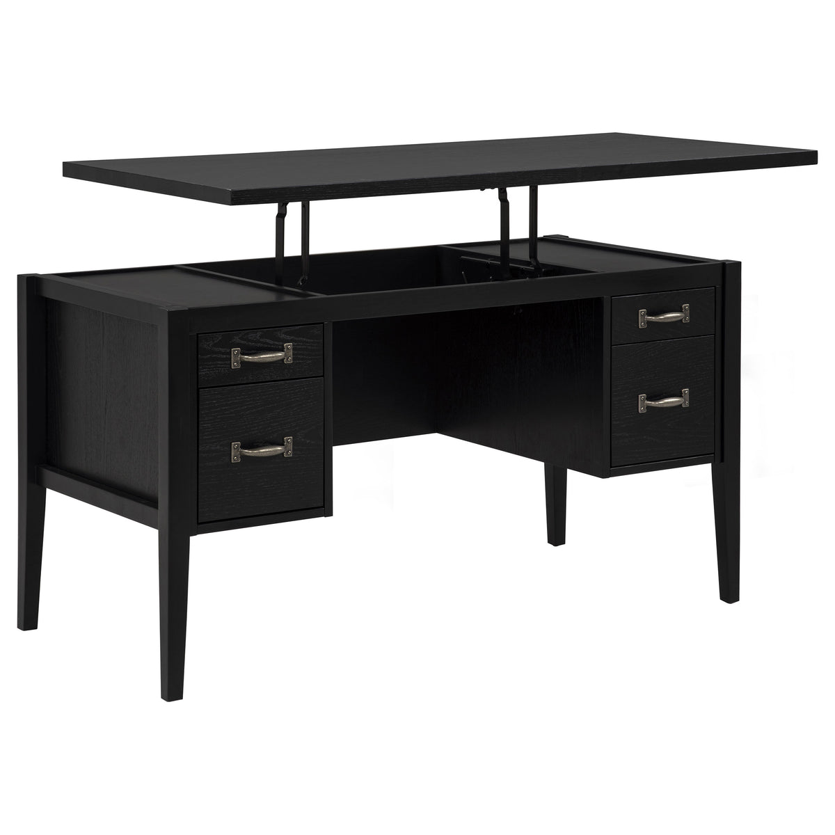 Graham 4-Drawer Lift-Top Computer Desk - Black