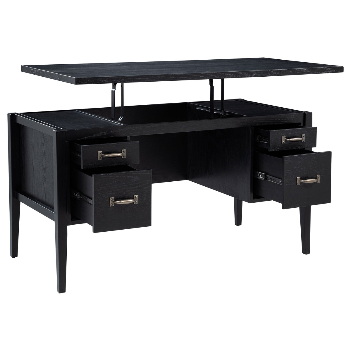 Graham 4-Drawer Lift-Top Computer Desk - Black
