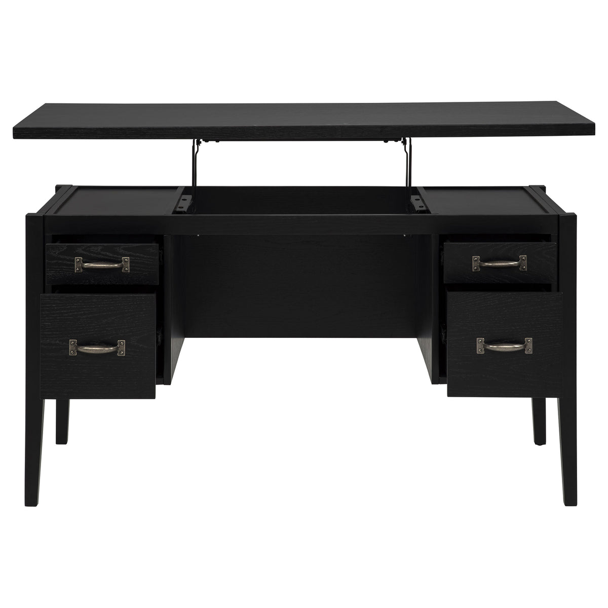 Graham 4-Drawer Lift-Top Computer Desk - Black