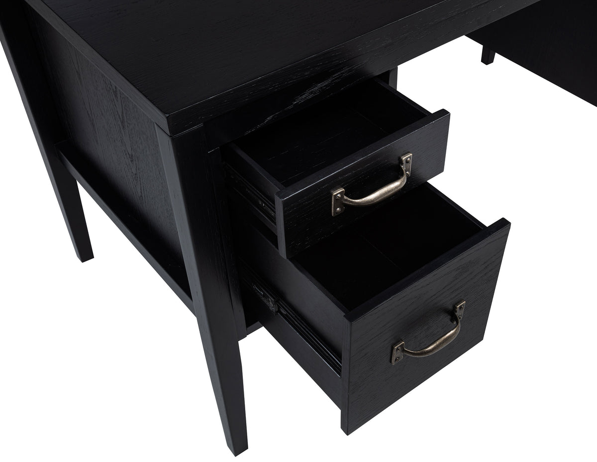 Graham 4-Drawer Lift-Top Computer Desk - Black
