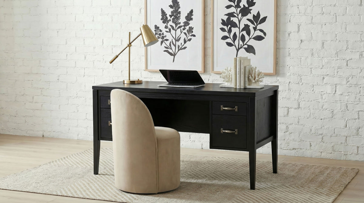 Graham 4-Drawer Lift-Top Computer Desk - Black