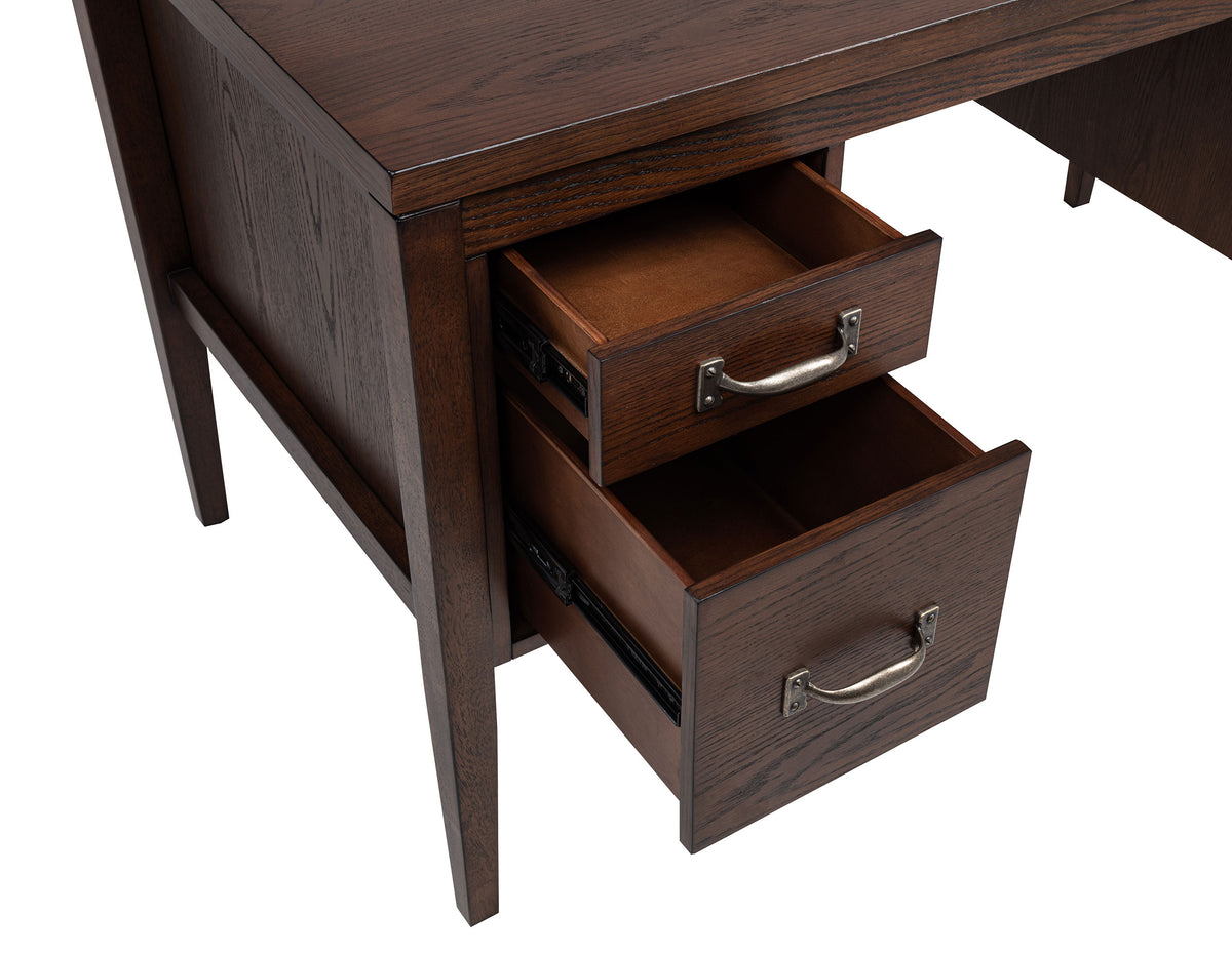 Graham 4-Drawer Lift-Top Computer Desk - Walnut Brown