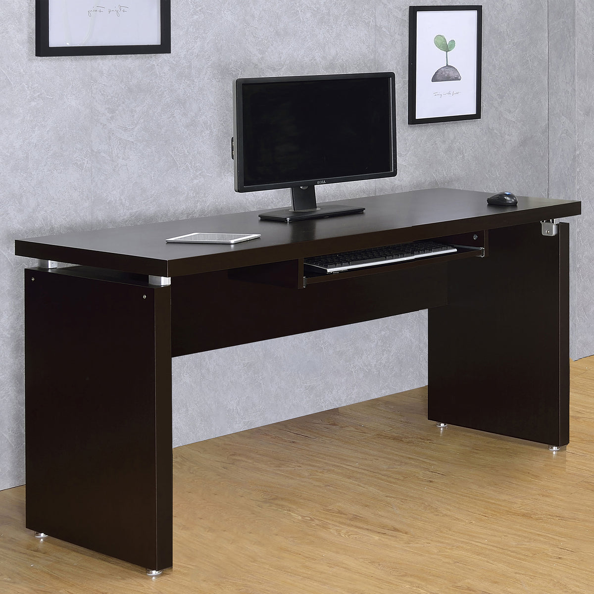 Skylar Computer Desk Cappuccino - 55-inch with Keyboard Drawer
