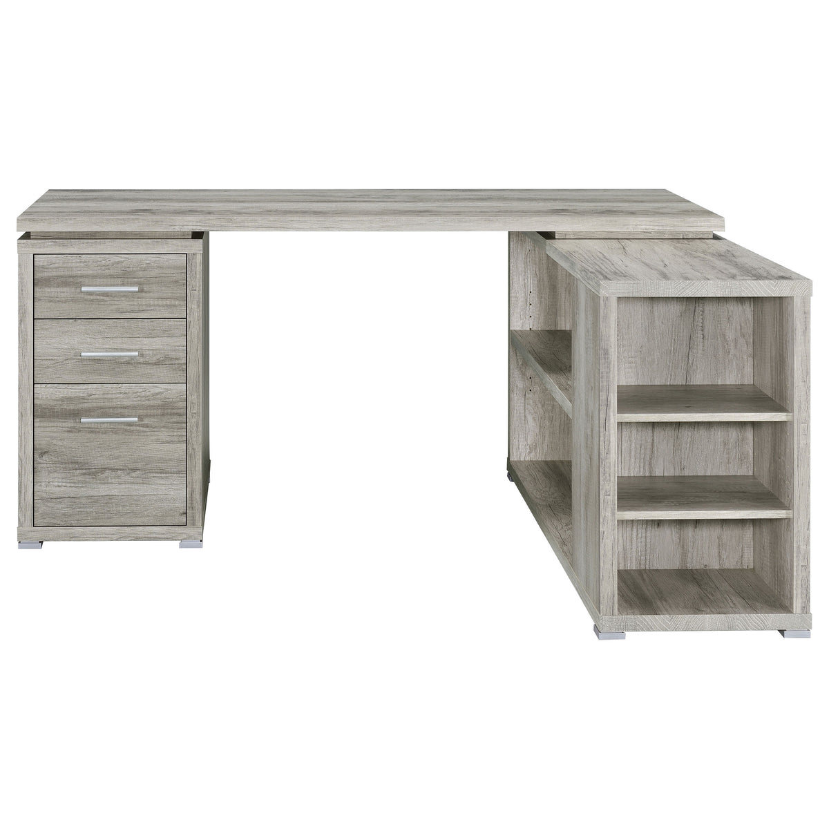 Yvette 60-inch 3-drawer L-Shape Computer Desk - Grey Driftwood