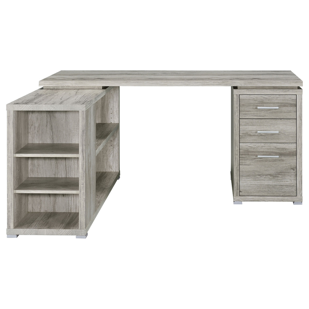 Yvette 60-inch 3-drawer L-Shape Computer Desk - Grey Driftwood
