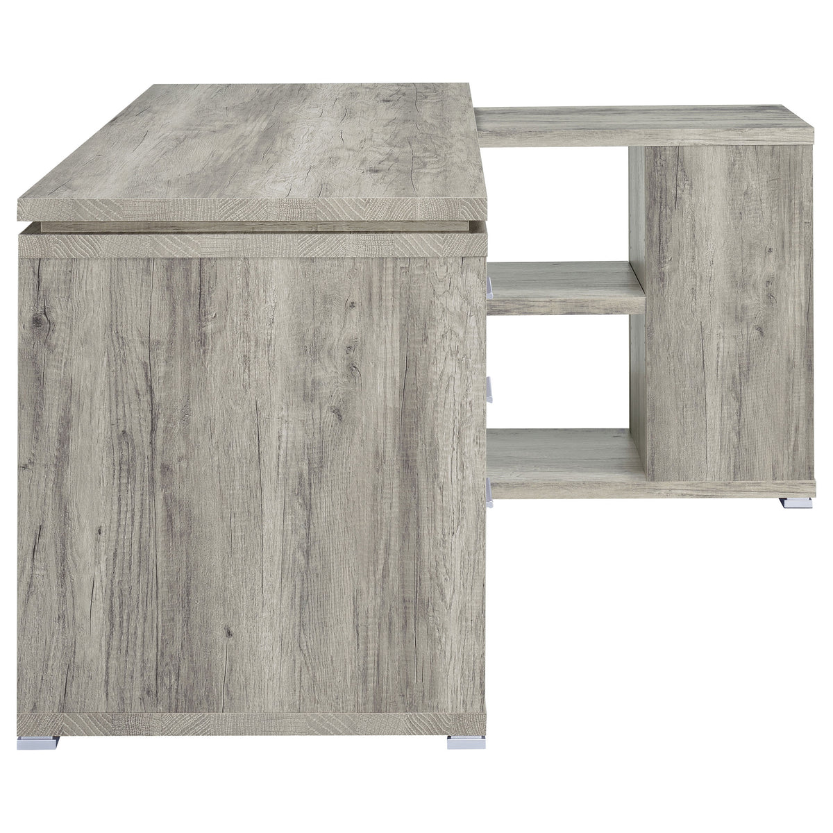 Yvette 60-inch 3-drawer L-Shape Computer Desk - Grey Driftwood