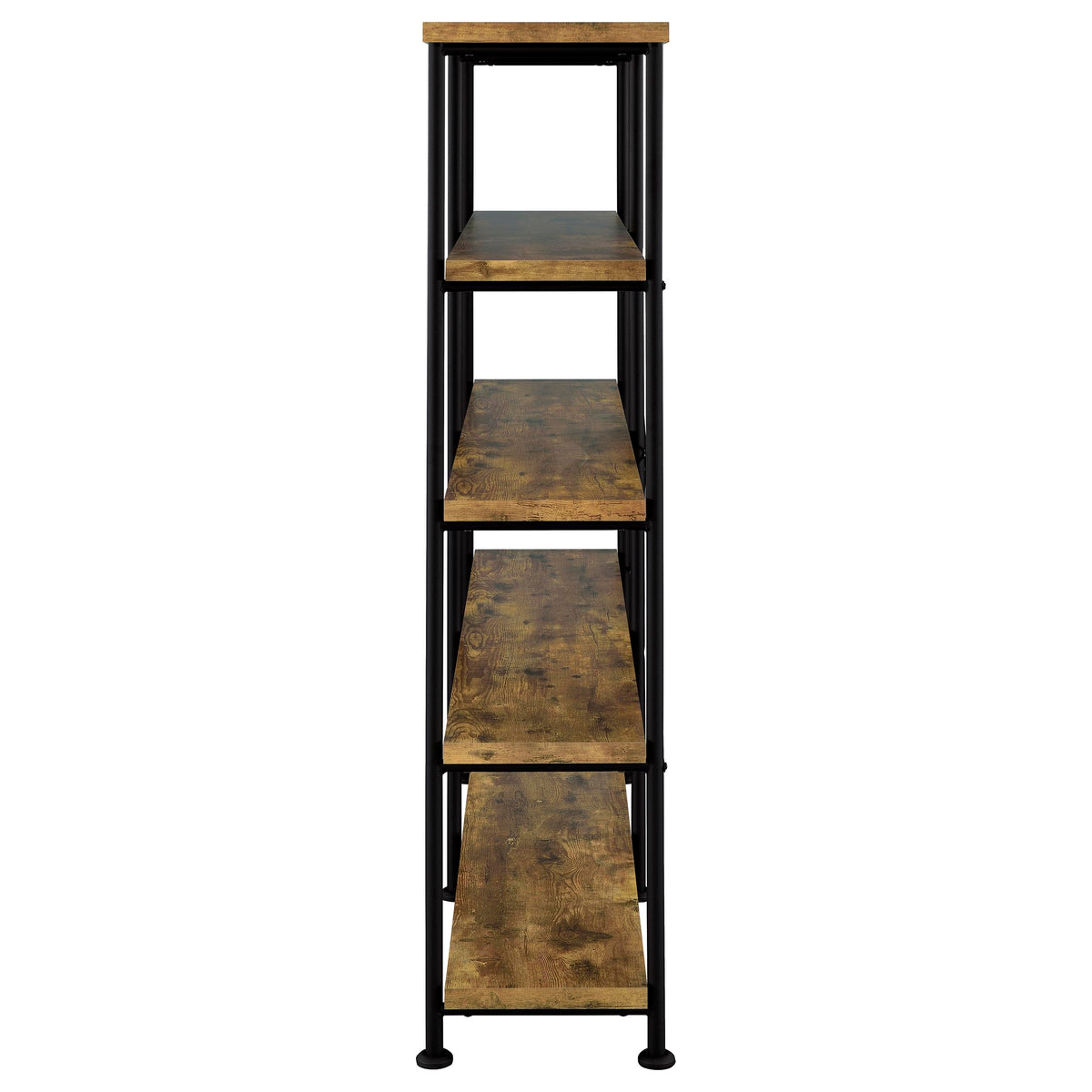 Analiese 63-inch 4-shelf Double Bookshelf - Rustic Nutmeg