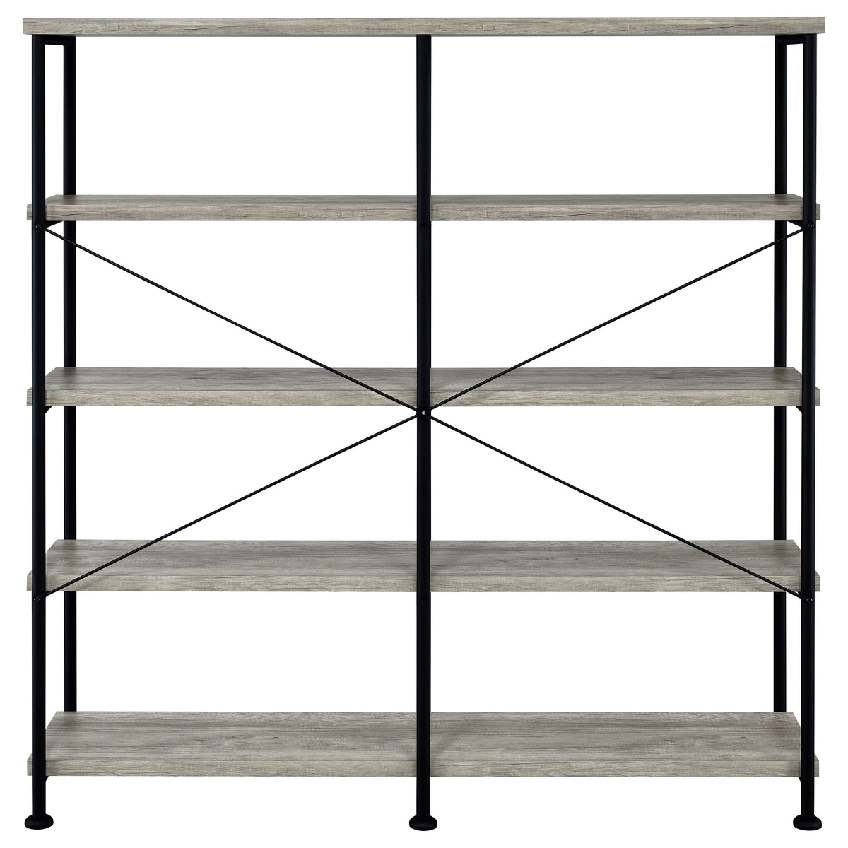 Analiese 63-inch 4-shelf Double Bookshelf - Grey Driftwood