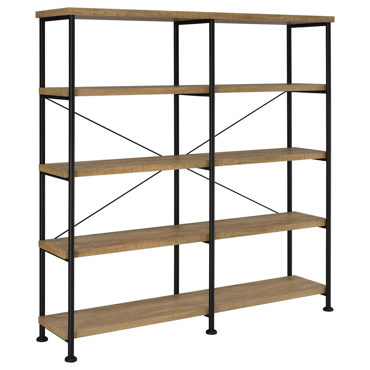 Analiese 63-inch 4-shelf Double Bookshelf - Mango