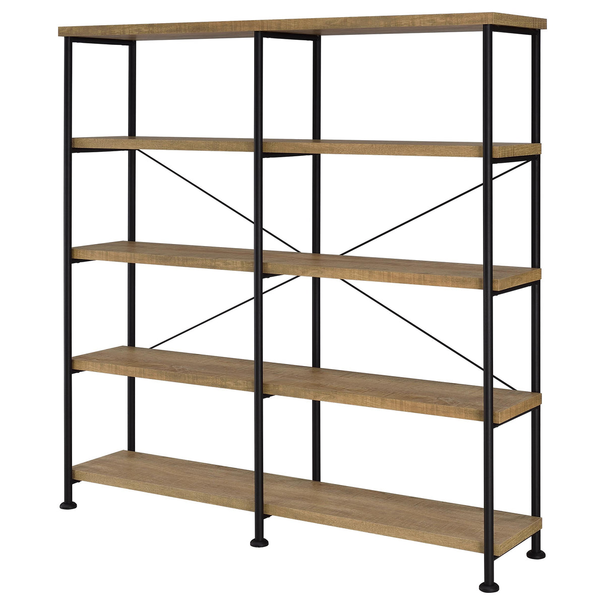 Analiese 63-inch 4-shelf Double Bookshelf - Mango