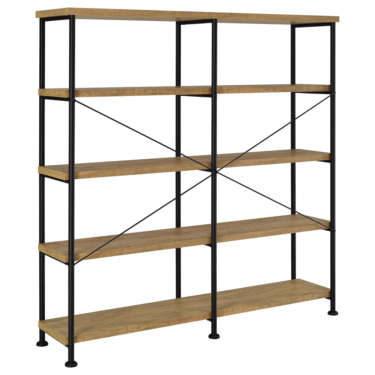 Analiese 63-inch 4-shelf Double Bookshelf - Mango