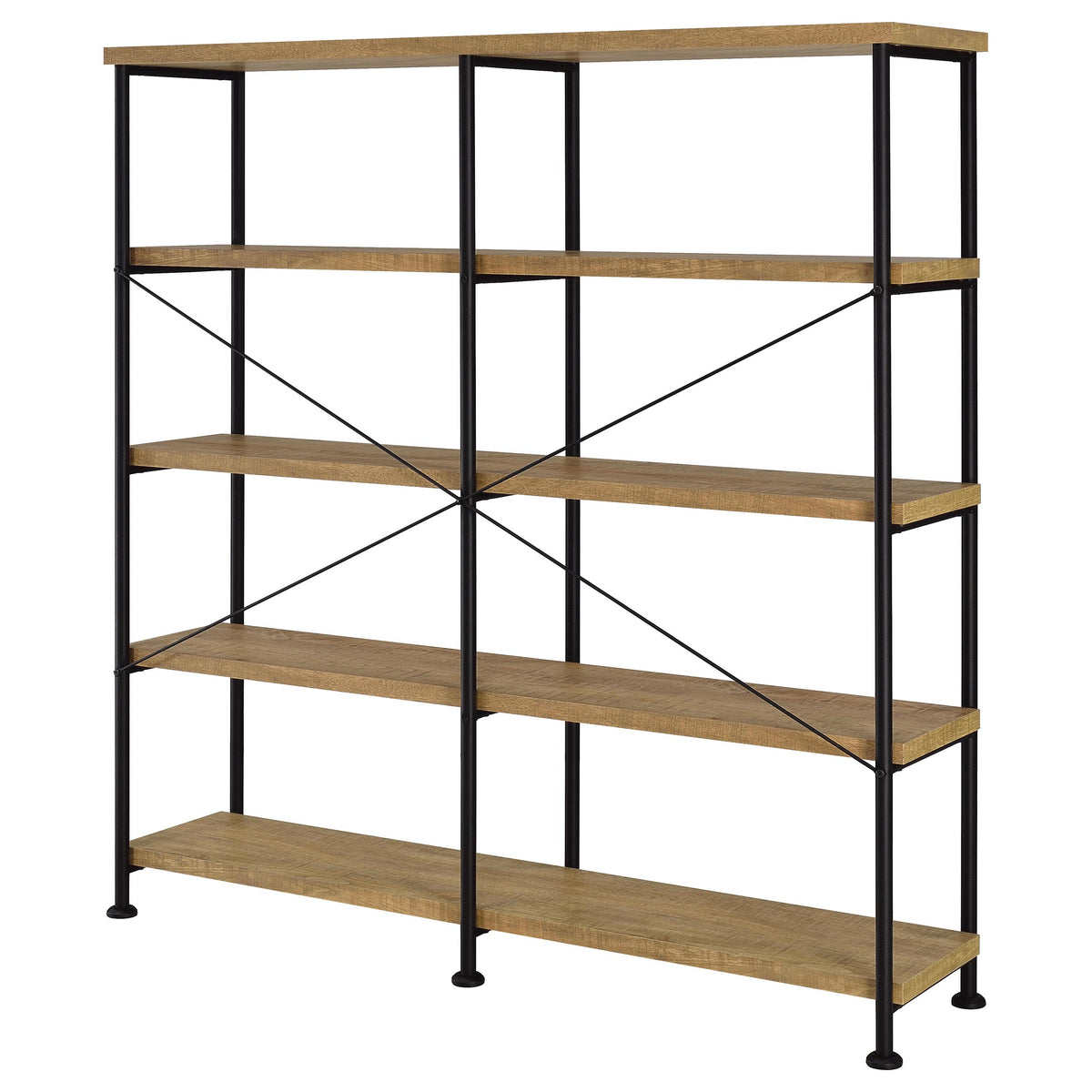 Analiese 63-inch 4-shelf Double Bookshelf - Mango