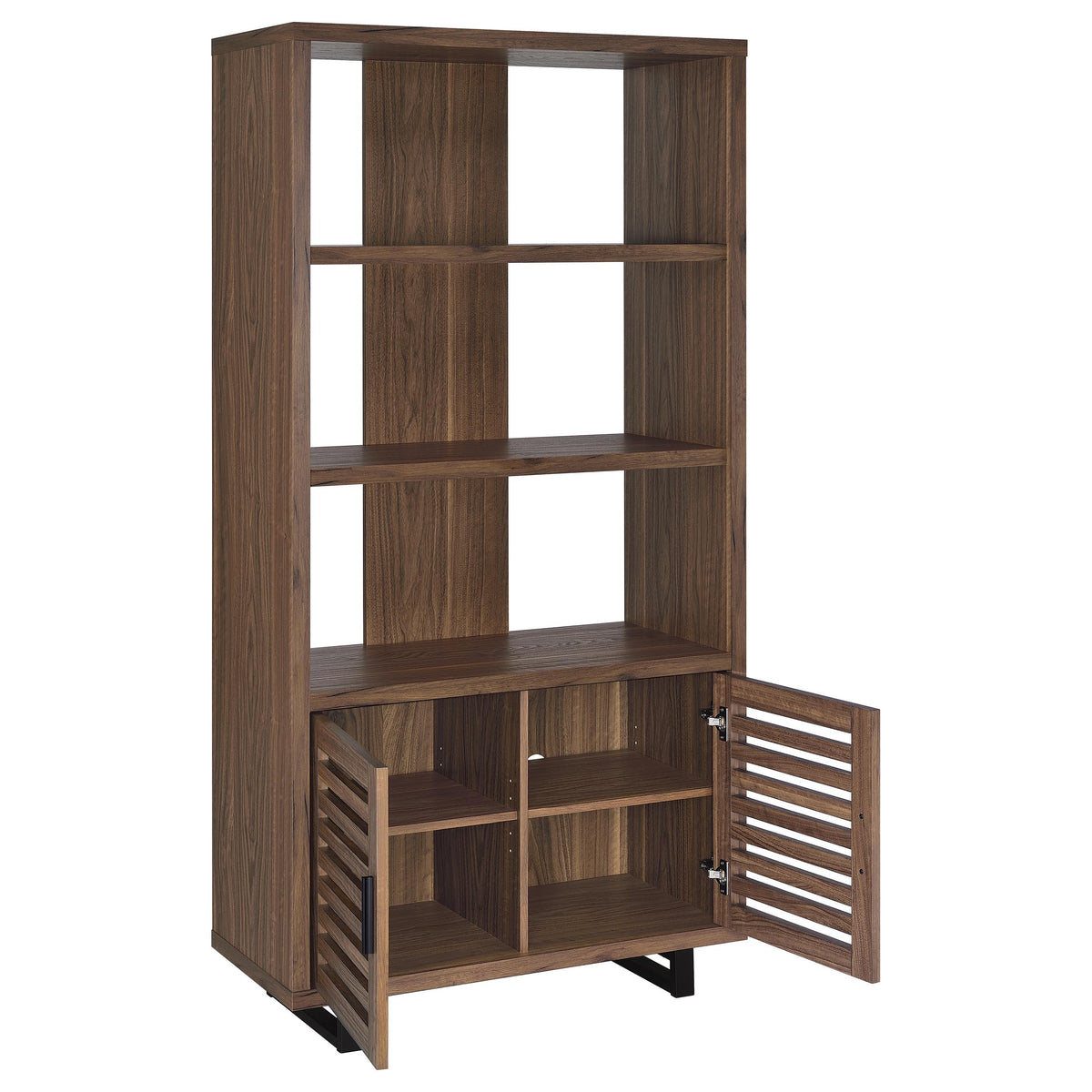 Maddox 71-inch 5-shelf Cabinet Bookcase Walnut