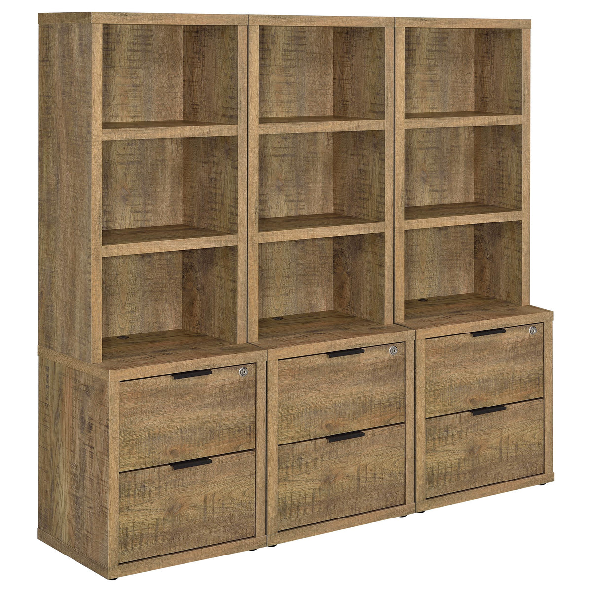 Westpark 3-piece Wall Unit Bookcase Set with USB - Mango