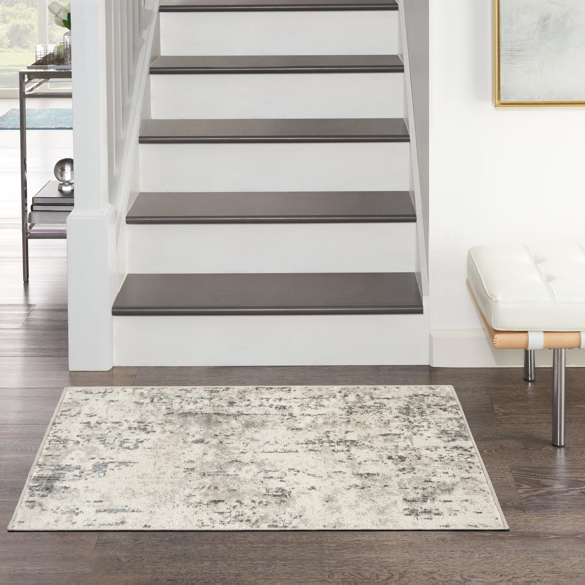 Quarry QUA01 Ivory Blue Grey Rug - room scene