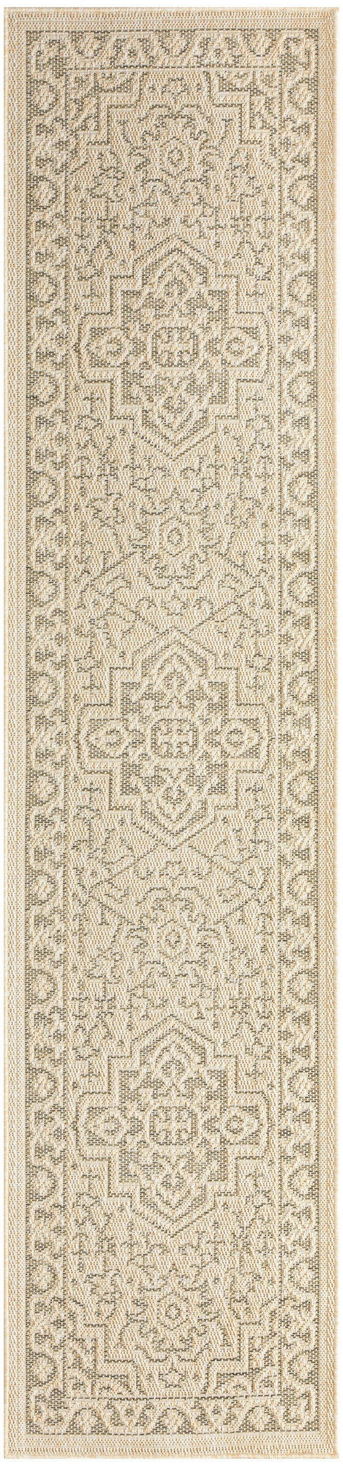 Tulum TLM05 Taupe Olive Rug - Runner