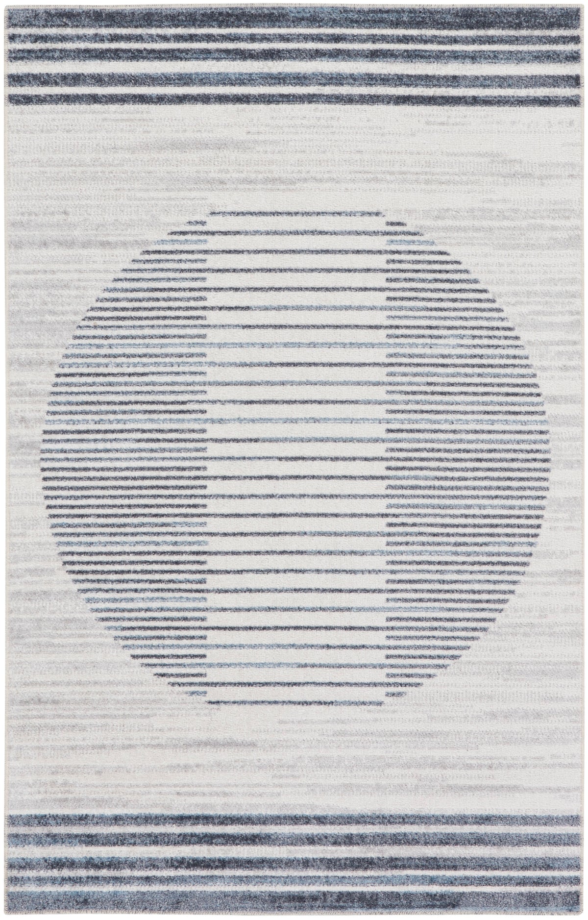 Astra Machine Washable ASW05 Ivory Blue Rug - Rectangle