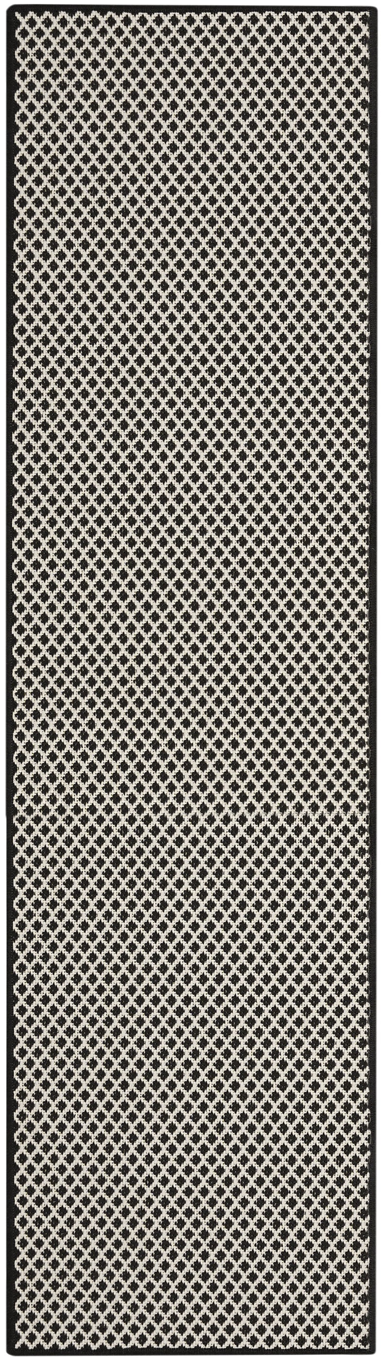 Courtyard COU01 Black White Rug - Runner