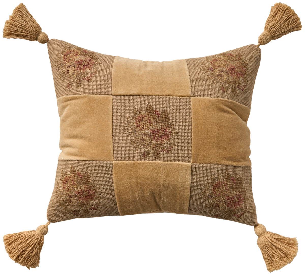 Vintage Pillow VAN9 Beige 18" x 18" Throw Pillows