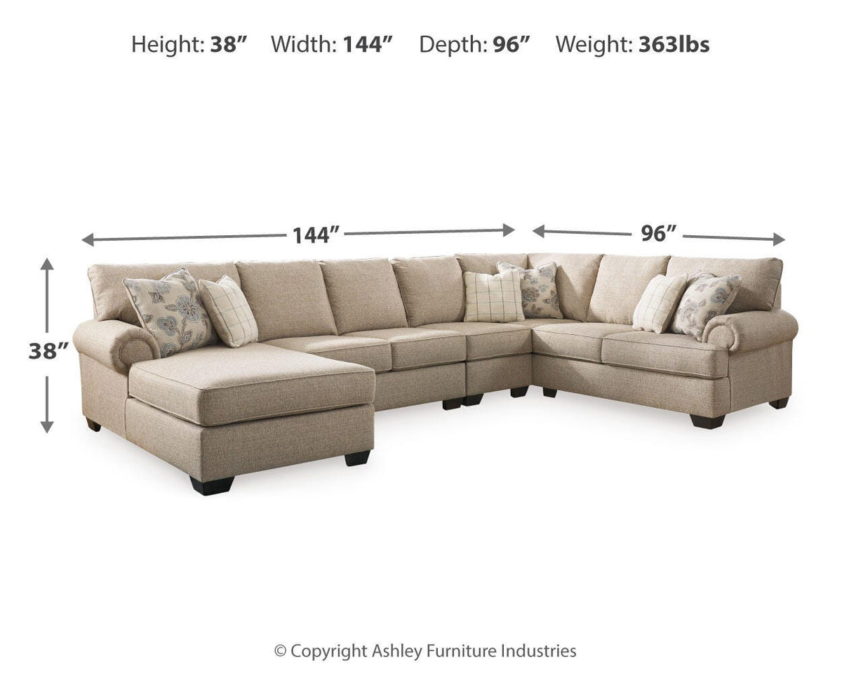 Baceno 4-Piece Sectional with Chaise Chenille