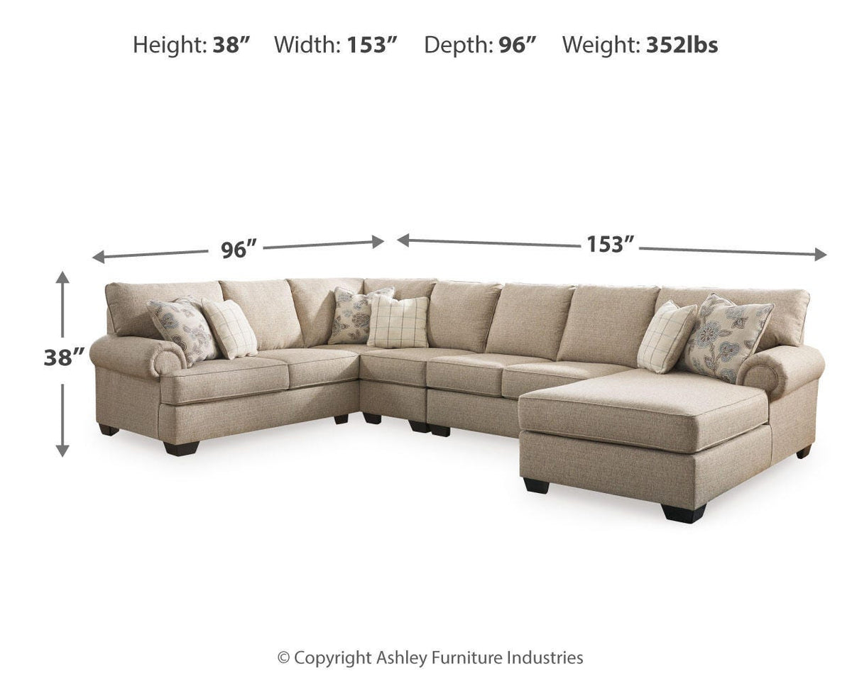 Baceno 4-Piece Sectional with Chaise Chenille