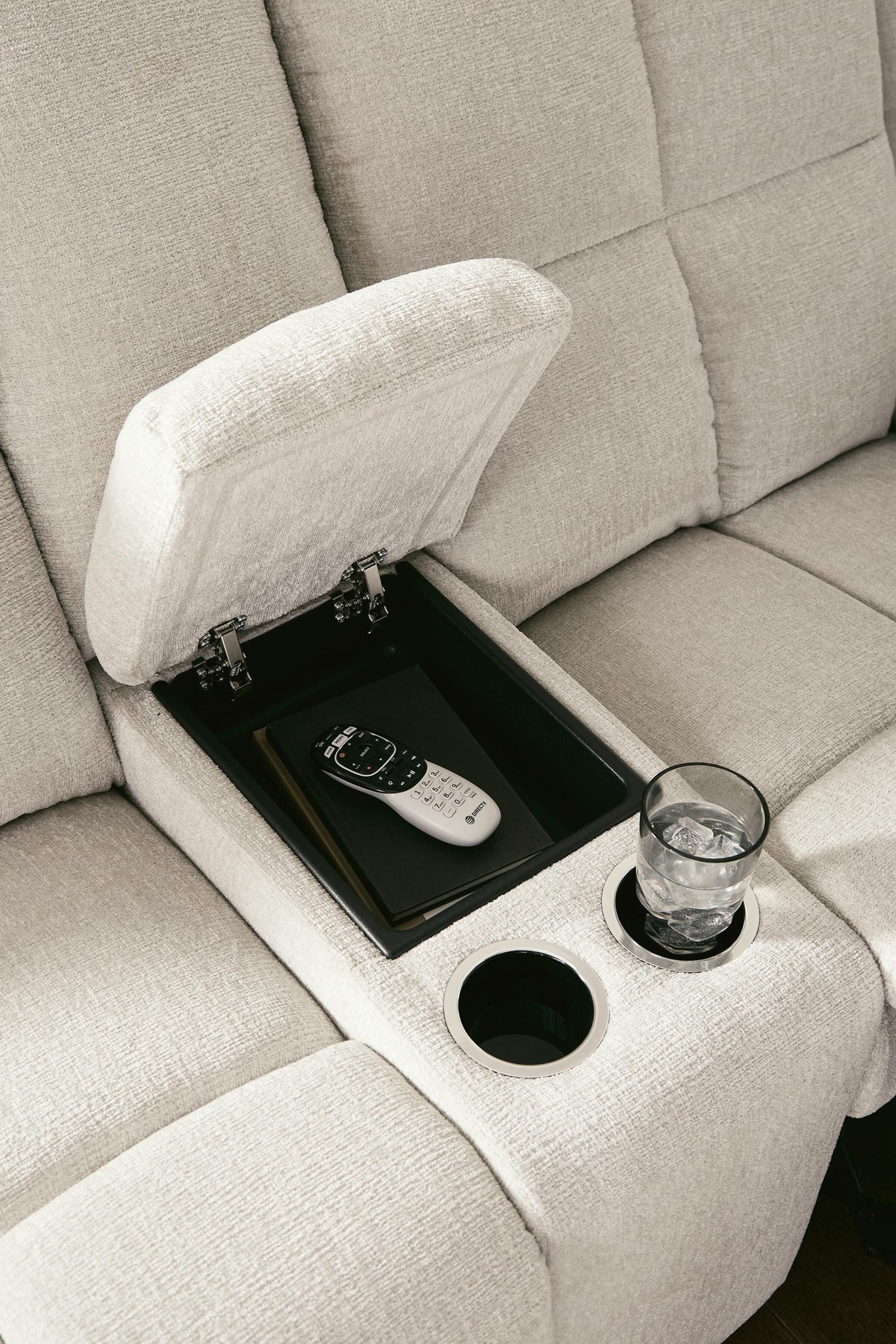Orlen DBL Rec Loveseat w/Console Chenille Next-Gen Nuvella™ Performance Fabric